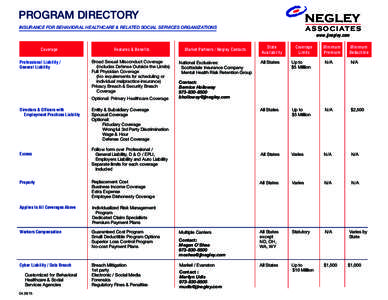 Negley Program Directory
