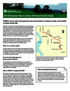 202 SR 202 Sahalee Way to Duthie Hill Road Corridor Study Summer[removed]How are local agencies and