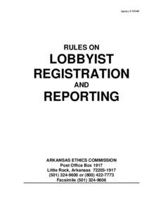 Agency # RULES ON LOBBYIST REGISTRATION