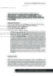 https://doi.orgFEJF2017.69.panchenko  THE BEAST COMPUTER IN BRUSSELS: RELIGION, CONSPIRACY THEORIES, AND CONTEMPORARY LEGENDS IN POST-SOVIET CULTURE