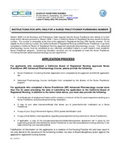 BUSINESS, CONSUMER SERVICES, AND HOUSING AGENCY • GOVERNOR EDMUND G. BROWN JR.  BOARD OF REGISTERED NURSING PO Box[removed], Sacramento, CA[removed]P[removed]F[removed] | www.rn.ca.gov Louise R. Bailey, M