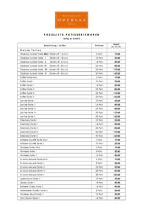 PREISLISTE PATISSERIEWAREN Gültig abBezeichnung / Größe Portionen