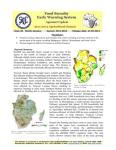 Food Security Early Warning System Agromet Update[removed]Agricultural Season Issue 05