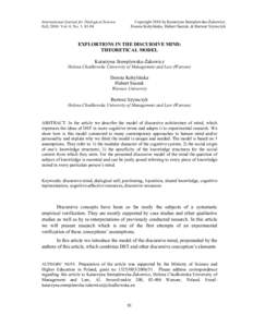 International Journal for Dialogical Science Fall, 2010. Vol. 4, No. 1, 81-94 Copyright 2010 by Katarzyna Stemplewska-Żakowicz, Dorota Kobylińska, Hubert Suszek, & Bartosz Szymczyk