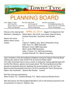 PLANNING BOARD Chair: Robert C. Seem Vice Chair: Alan Smith Secretary: Larry Kesel 2445 Traver Rd[removed]Durling Rd.