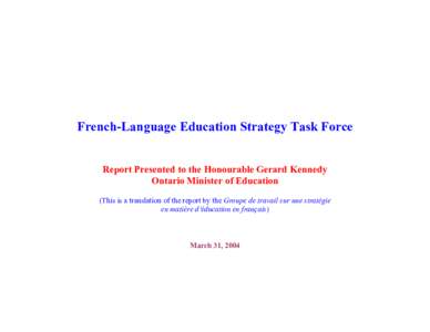 French-Language Education Strategy Task Force