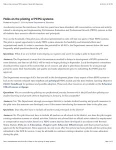 FAQs on the piloting of PEPG systems | Maine DOE Newsroom, 12:19 PM FAQs on the piloting of PEPG systems Posted on August 27, 2014 by Maine Department of Education