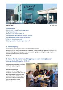 Ny NYHEDSBREV Uge 18 – april 2015