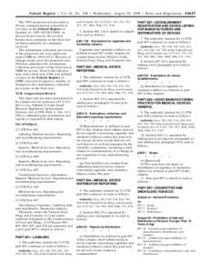 Technology / Food and Drug Administration / Pharmaceuticals policy / Code of Federal Regulations / Title 21 of the Code of Federal Regulations / Medical device / Federal Food /  Drug /  and Cosmetic Act / Title 21 of the United States Code / Medicine / Health / Food law