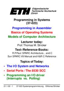 Eidgenössische Technische Hochschule Zürich Programming in Systems[removed])