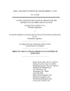 [ORAL ARGUMENT SCHEDULED FOR DECEMBER 17, 2014] No[removed]IN THE UNITED STATES COURT OF APPEALS FOR THE DISTRICT OF COLUMBIA CIRCUIT EN BANC JACQUELINE HALBIG, ET AL., Plaintiffs-Appellants,