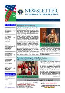 IN THIS ISSUE Educational Opportunities: TEA and SUSI programs U.S. Embassy