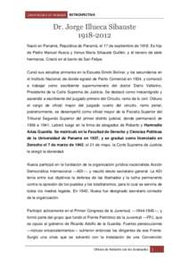 UNIVERSIDAD DE PANAMÁ  RETROSPECTIVA Dr. Jorge Illueca Sibauste