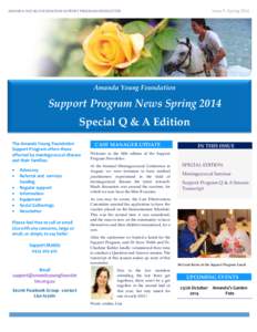 Issue 5- SpringAMANDA YOUNG FOUNDATION SUPPORT PROGRAM NEWSLETTER Amanda Young Foundation