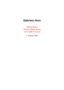 Gabriels Horn Thomas Peters Thomas’ Mathe-Seiten