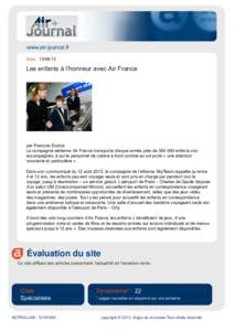 www.air-journal.fr Date : Les enfants à l’honneur avec Air France  par François Duclos