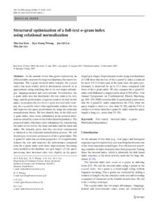 The VLDB Journal[removed]:1485–1507 DOI[removed]s00778[removed]x REGULAR PAPER  Structural optimization of a full-text n-gram index