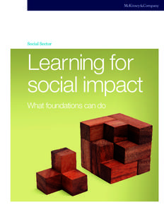 Social Sector  Learning for social impact What foundations can do