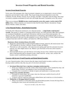 Finance / Fixed income securities / Economics / Structured finance / Securitization / Subprime mortgage crisis / Bond / Mortgage loan / Subprime crisis background information / United States housing bubble / Mortgage-backed security / Financial economics