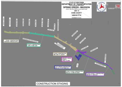 US 14 Cross Plains, map - Construction staging