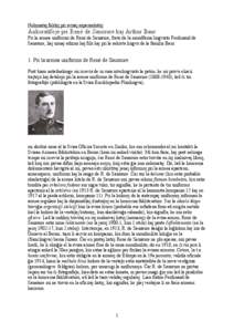 Nekonataj faktoj pri svisaj esperantistoj  Ankoraŭfoje pri René de Saussure kaj Arthur Baur Pri la armea uniformo de René de Saussure, frato de la mondfama lingvisto Ferdinand de Saussure, liaj unuaj edzino kaj filo k