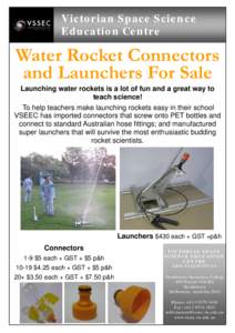 Water Rocket Connectors and Launchers