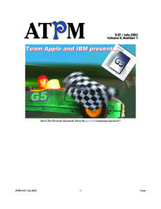Cover  ATPM[removed]July 2003 Volume 9, Number 7