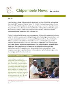 Microsoft Word - Chipembele Newsletter Jul to Sep 2011