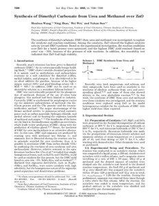 Methanol / Urea / Zinc oxide / Catalysis / Methyl carbamate / Carbonate / Dimethyl sulfate / Chemistry / Functional groups / Dimethyl carbonate