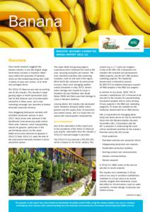 Banana INDUSTRY ADVISORY COMMITTEE ANNUAL REPORT[removed]Overview New market research suggests the