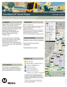 December 9, [removed]Florence Av between Crenshaw Bl and Manchester Bl & Aviation Bl between Manchester Bl and Imperial Hwy