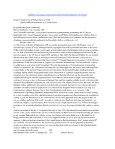 Southern Campaign American Revolution Pension Statements & Rosters Pension Application of William Brown R1348 Transcribed and annotated by C. Leon Harris [Capitalization partly corrected] State of Kentucky Floyd County (