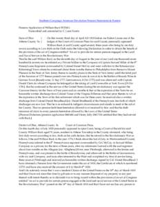 Southern Campaign American Revolution Pension Statements & Rosters Pension Application of William Buck W25411 Transcribed and annotated by C. Leon Harris State of Ohio } Athens County Ss }