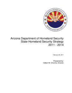 Arizona Department of Homeland Security State Homeland Security Strategy[removed]
