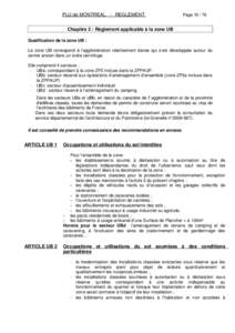 PLU de MONTREAL - REGLEMENT  Page[removed]Chapitre 2 : Règlement applicable à la zone UB Qualification de la zone UB :