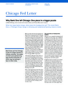 ESSAYS ON ISSUES  THE FEDERAL RESERVE BANK OF CHICAGO  APRIL 2004