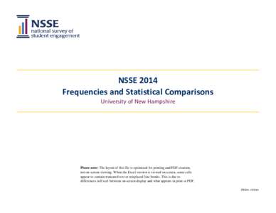 NSSE 2014 Frequencies and Statistical Comparisons