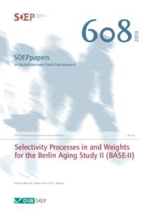 Selectivity Processes in and Weights for the Berlin Aging Study II (BASE-II)