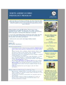 N.A. Bird Phenology Program E-Newsletter