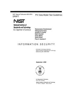 NIST SP 800-85B-1, PIV Data Model Test Guidelines