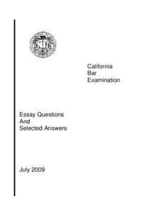 California Bar Examination Essay Questions And