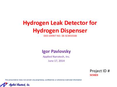 Hydrogen sensor / Pressure sensor / Gas leak detection / Gas detector / Sensors / Technology / Engineering