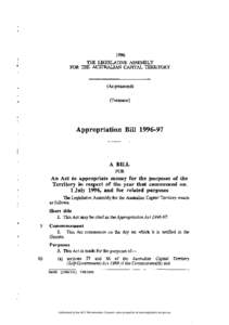 Great Britain / Public law / Appropriation / Australian Capital Territory (Self-Government) Act / Law / Government / Appropriation Act