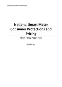 National Smart Meter Customer Protections and Pricing