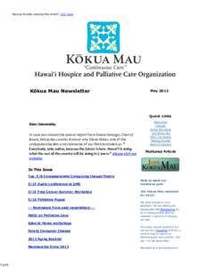 Kokua Mau May 2012 eNewsletter