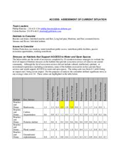   ACCESS: ASSESSMENT OF CURRENT SITUATION Team Leaders Phillip Hinesley[removed]removed] Colette Boehm[removed]removed]