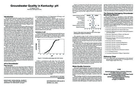 Kentucky / Acid-base chemistry / Eastern Mountain Coal Fields / PH / Groundwater / Jackson Purchase / Geology / Water / Southern United States