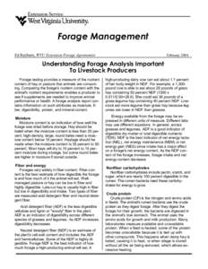 Understanding Forage Analysis Important To Livestock Producers