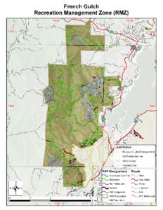 Map of the Keyesville Special Recreational Management Area, French Gulch Recreation Management Zone