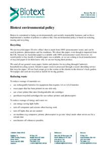 Microsoft Word - Biotext environmental policy _17Mar10_.doc
